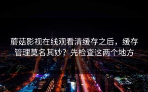 蘑菇影视在线观看清缓存之后，缓存管理莫名其妙？先检查这两个地方