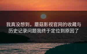 我真没想到，蘑菇影视官网的收藏与历史记录问题我终于定位到原因了