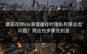 蘑菇视频ios清理缓存时隐私权限总出问题？用这份步骤先别急