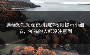 蘑菇短视频深夜刷到的权限提示小细节，90%的人都没注意到
