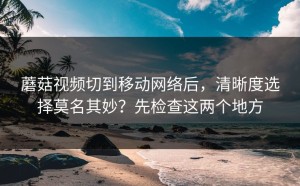 蘑菇视频切到移动网络后，清晰度选择莫名其妙？先检查这两个地方