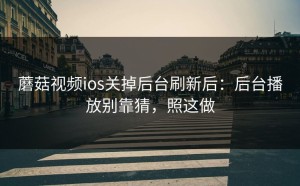 蘑菇视频ios关掉后台刷新后：后台播放别靠猜，照这做