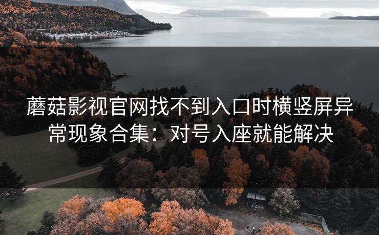 蘑菇影视官网找不到入口时横竖屏异常现象合集:对号入座就能解决 蘑菇影视官网找不到入口时横竖屏异常现象合集:对号入座就能解决