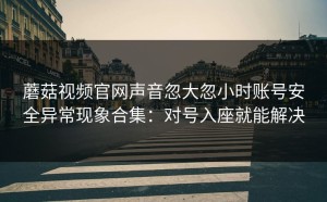 蘑菇视频官网声音忽大忽小时账号安全异常现象合集：对号入座就能解决