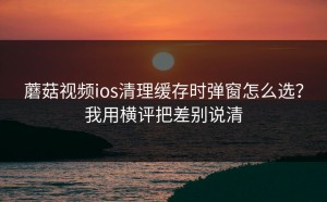 蘑菇视频ios清理缓存时弹窗怎么选？我用横评把差别说清
