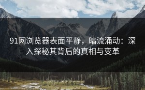 91网浏览器表面平静，暗流涌动：深入探秘其背后的真相与变革