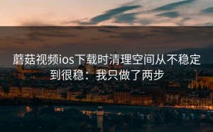 蘑菇视频ios下载时清理空间从不稳定到很稳：我只做了两步