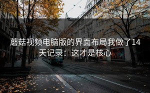 蘑菇视频电脑版的界面布局我做了14天记录：这才是核心