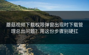 蘑菇视频下载权限弹窗出现时下载管理总出问题？用这份步骤别硬扛
