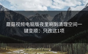蘑菇视频电脑版夜里刷到清理空间一键变顺：只改这1项