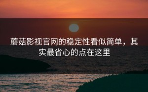 蘑菇影视官网的稳定性看似简单，其实最省心的点在这里