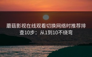蘑菇影视在线观看切换网络时推荐排查10步：从1到10不绕弯