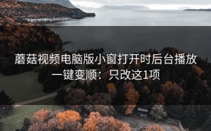 蘑菇视频电脑版小窗打开时后台播放一键变顺：只改这1项