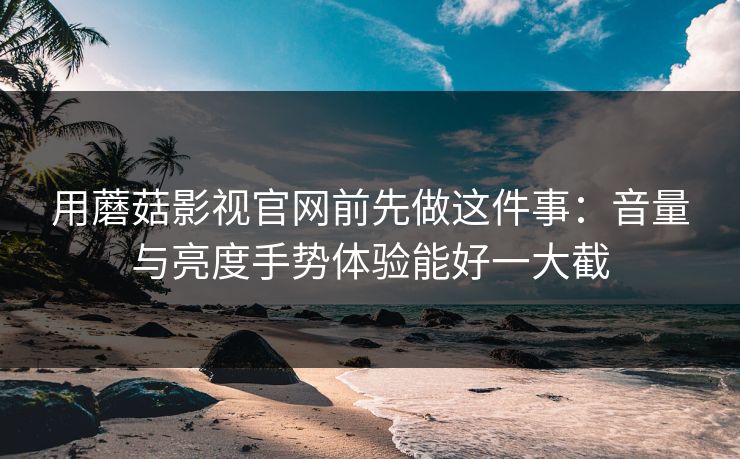 用蘑菇影视官网前先做这件事:音量与亮度手势体验能好一大截 用蘑菇影视官网前先做这件事:音量与亮度手势体验能好一大截