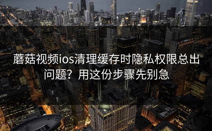 蘑菇视频ios清理缓存时隐私权限总出问题?用这份步骤先别急 蘑菇视频ios清理缓存时隐私权限总出问题?用这份步骤先别急