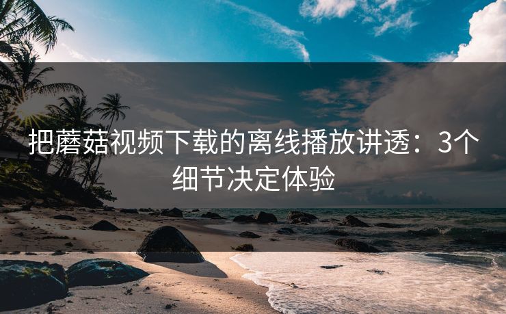 把蘑菇视频下载的离线播放讲透：3个细节决定体验